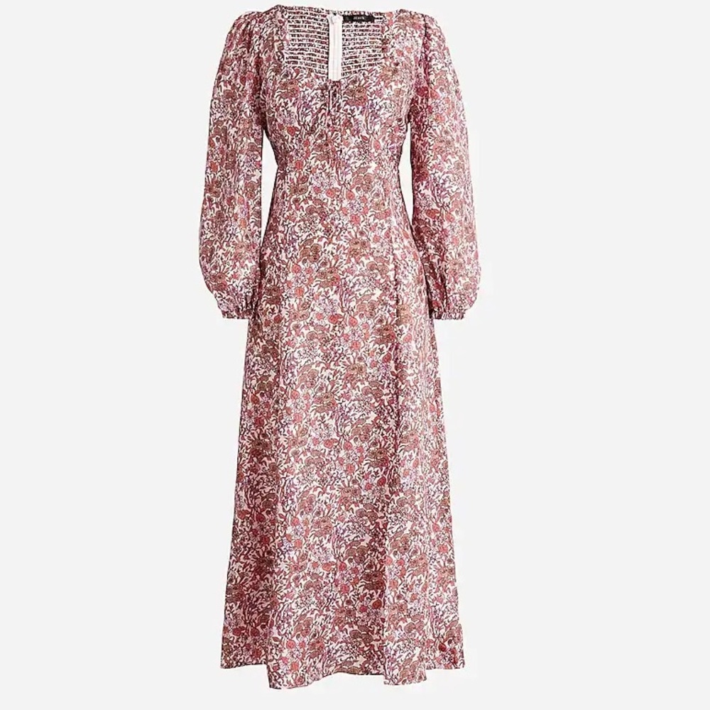 J.Crew Sweetheart Long-Sleeve Midi Dress in Fête Floral - Picture 4 of 15